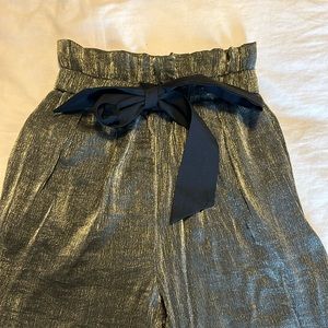 Zara metallic pants. Loose, tapered fit.